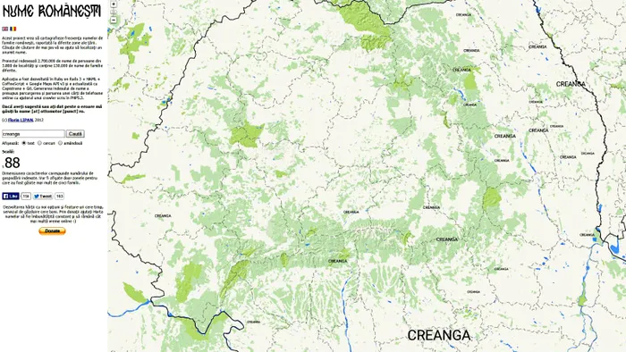 harta numelor romanesti