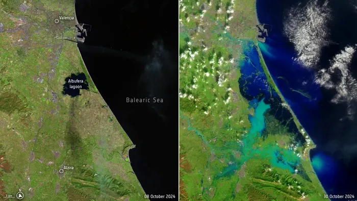 Imagini Satelit Valencia Spania inundatii