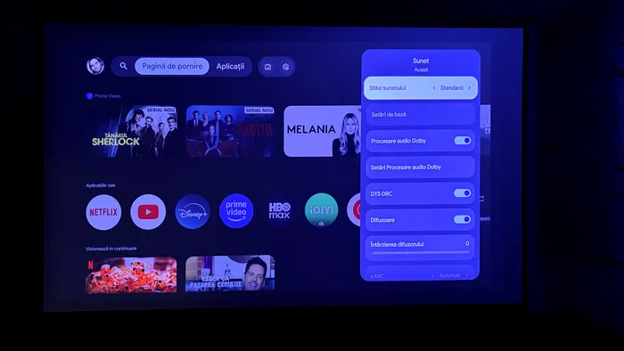 Intefața Google TV îți oferă acces facil la toate serviciile de streaming și setările de care ai nevoie