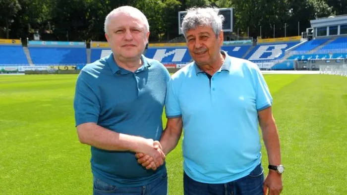 Milionarul Igor Surkis, patronul Dinamo Kiev, și Mircea Lucescu