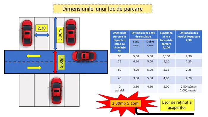 Ce lățime trebuie să aibă un loc de parcare. Dimensiunile pe care le prevede legea, de fapt