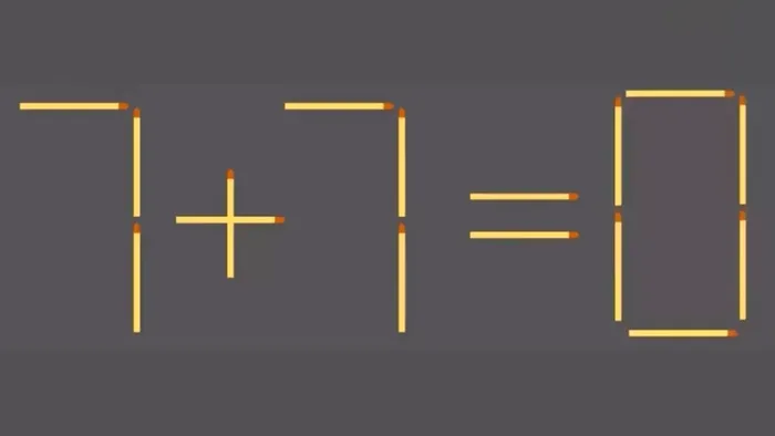 Teste IQ. Mută un singur chibrit pentru a corecta 7+7 = 0