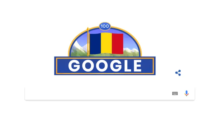 Centenarul Marii Uniri Google doodle