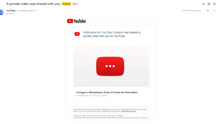 Vulnerabilitate YouTube - atac de phishing
