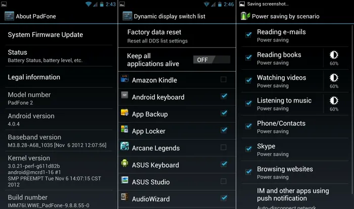Software Asus Padfone 2 About Dynamic Power