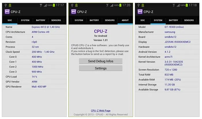 O versiune beta de CPU-Z pentru Adroid, disponibila in Google Play
