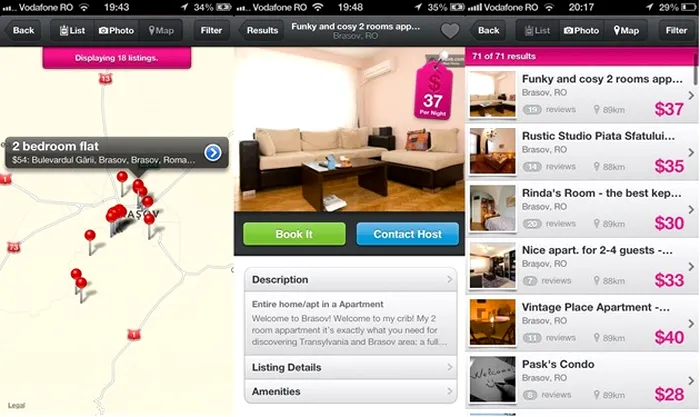 Airbnb iOS Android Windows Phone