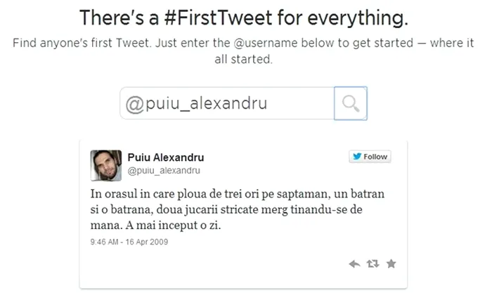Primul tweet twitter postare online