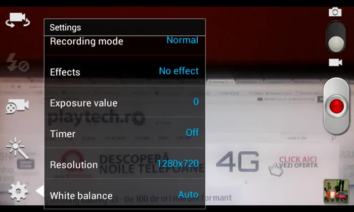 Samsung Galaxy S3 Mini  Interfata Camera Foto