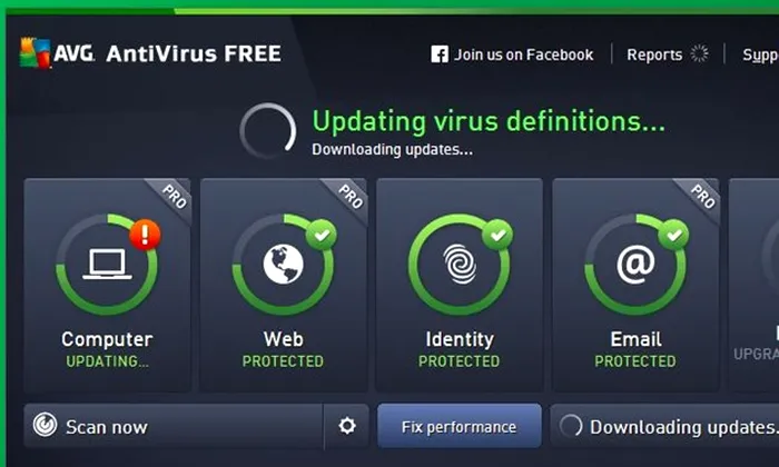 Antivirus gratuit scump malware adware AVG Free Antivirus