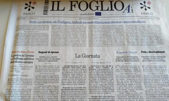 Sarcinile jurnaliștilor în ediția AI a Il Foglio se limitează la „introducerea întrebărilor într-un instrument AI și citirea răspunsurilor generate