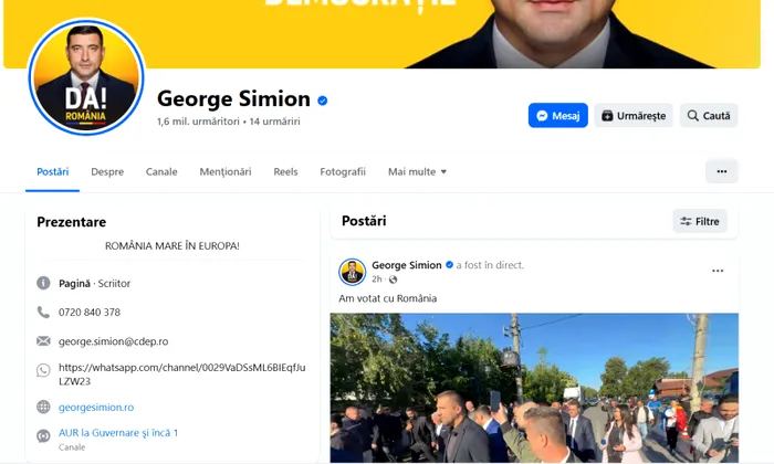 George Simion şi-a redeschis conturile de TikTok şi de Instagram. Prima postare din ziua votului