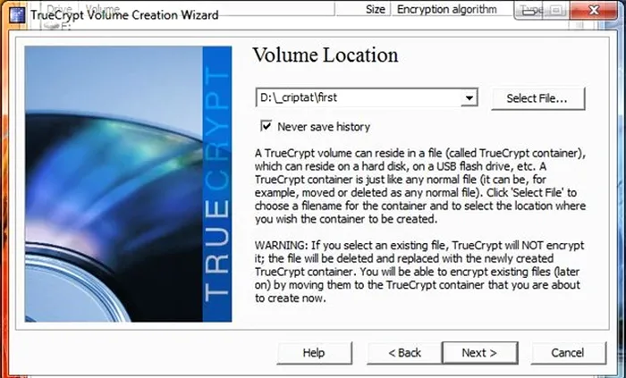 TrueCrypt configurare pas 3