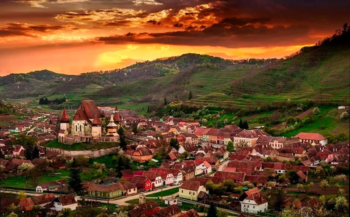 Satul Biertan din județul Sibiu, unul dintre cele mai frumoase locuri din Transilvania. Foto arhivă