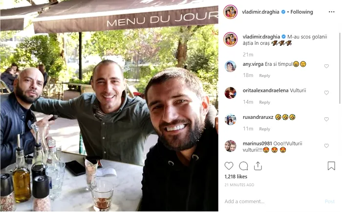 Vladimir Drăghia, reuniune după Exatlon. Cum s-a pozat cu Giani Kiriță și Cătălin Cazacu