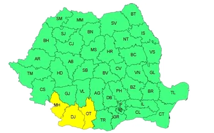 Județele vizate de codul Galben de caniculă