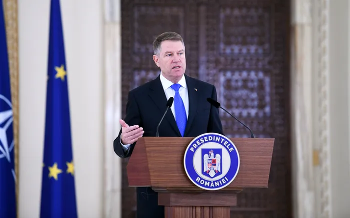 Președintele Klaus Iohannis la pupitru