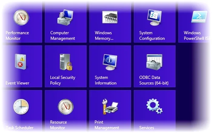 Admin unelte tools Windows 8