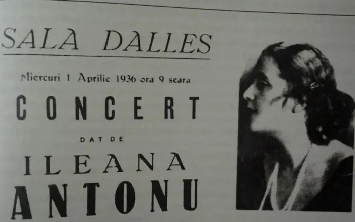 Afiș cu Ileana Antonu din România interbelică, 1936. Foto Arhiva Someșeană