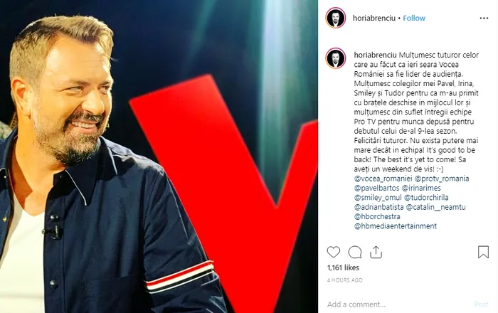 Foto> Instagram Horia Brenciu