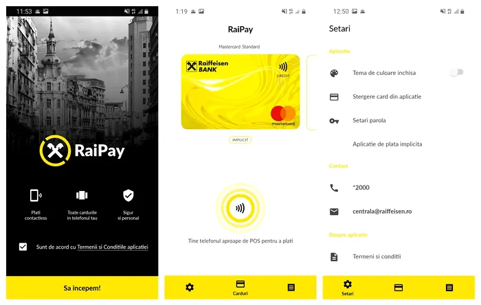 RaiPay interfata Raiffeisen Bank plata telefon