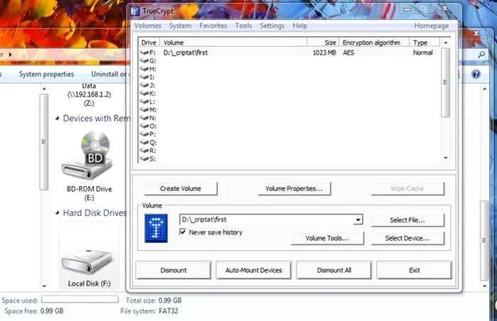 TrueCrypt configurare pas 4 montare demontare
