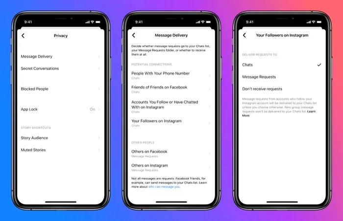filtrare facebook messenger