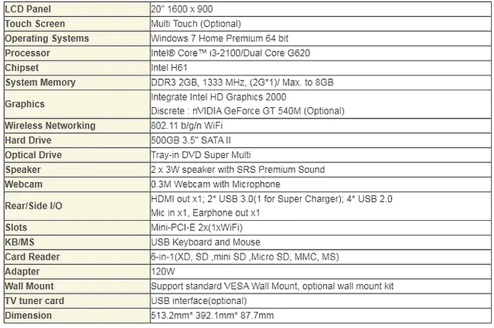 MSI Wind TOP AE2070, Wind TOP AE2070, msi all in one