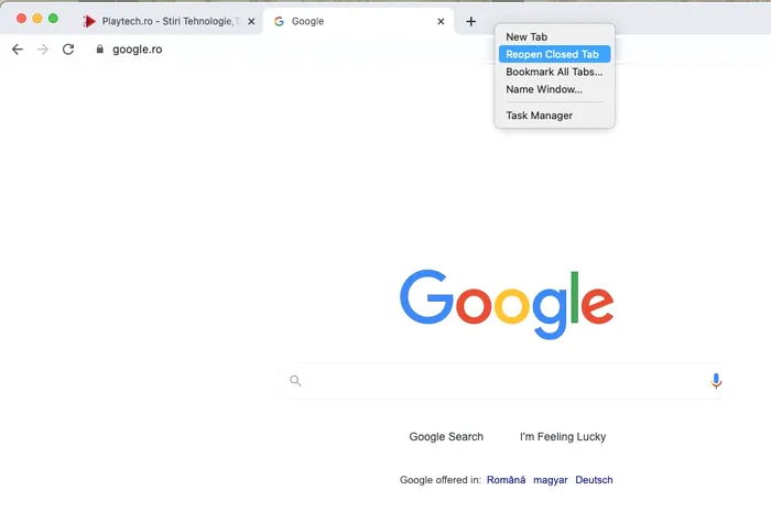 Tab Chrome redeschide