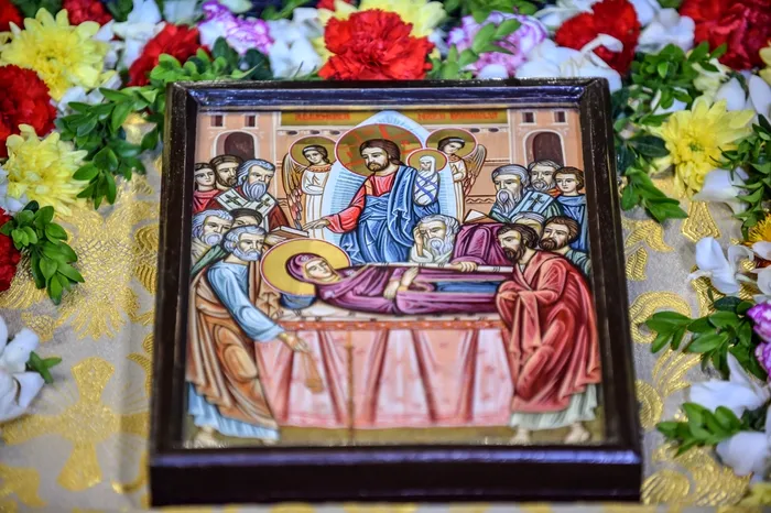 Icoană cu Adormirea Maicii Domnului.