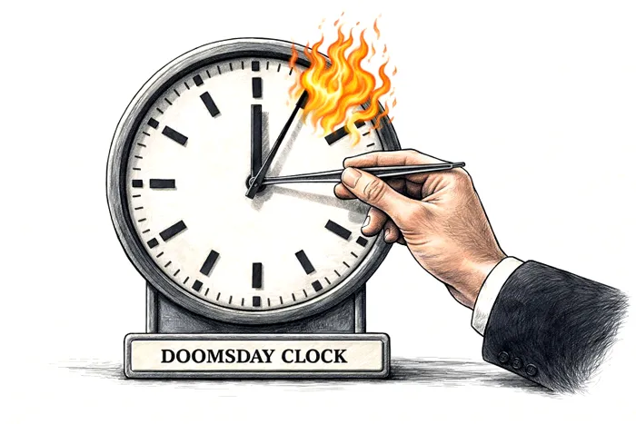 Ceasul Apocalipsei este supranumit Doomsday Clock în limba engleză