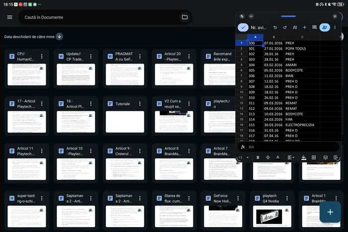 Google Docs și Google Sheets pe HUAWEI MatePad Pro Max