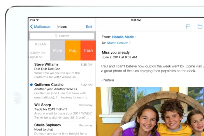 actiuni asupra mailurilor in ios 8