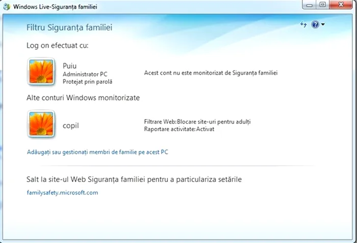 Windows Live Siguranta Familiei