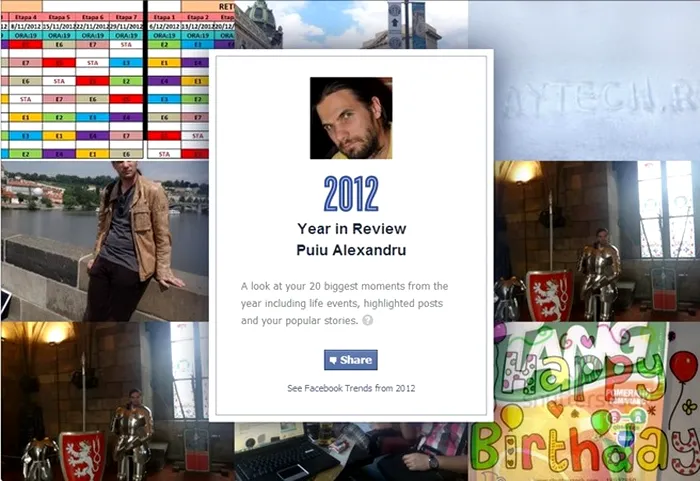 Facebook iti arata ce ai facut in 2012 - Year in Review