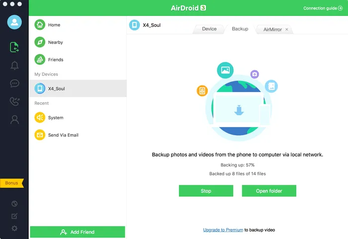 notificarile de pe Android pe PC AirDroid Backup