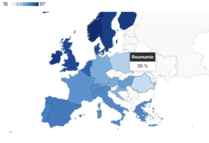 Harta dependentei digitale a Europei de SUA