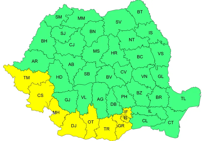 Alerta cod galben de caniculă valabilă în 25 august, ora 10 – 25 august, ora 22