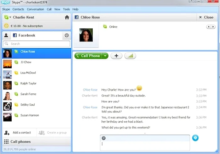 Facebook Skype 5.5