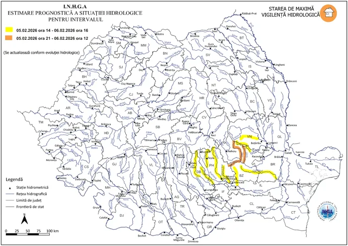 Risc de inundatii pe mai multe rauri din tara