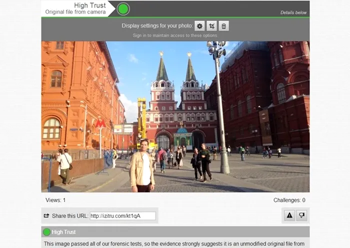 Izitru test foto autenticitate realism