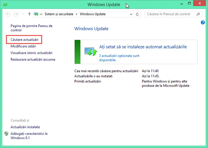 Actualizari de Windows