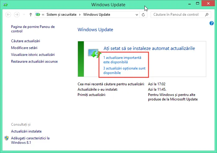 Actualizari de Windows