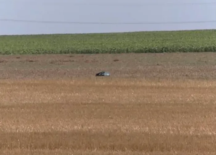 Primele imagini din zona în care s-a prăbușit drona (Foto; Captura video)
