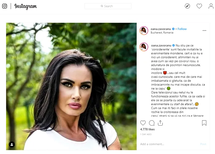 Oana Zăvoranu, foc și pară pe vedetele care merg la evenimente mondene