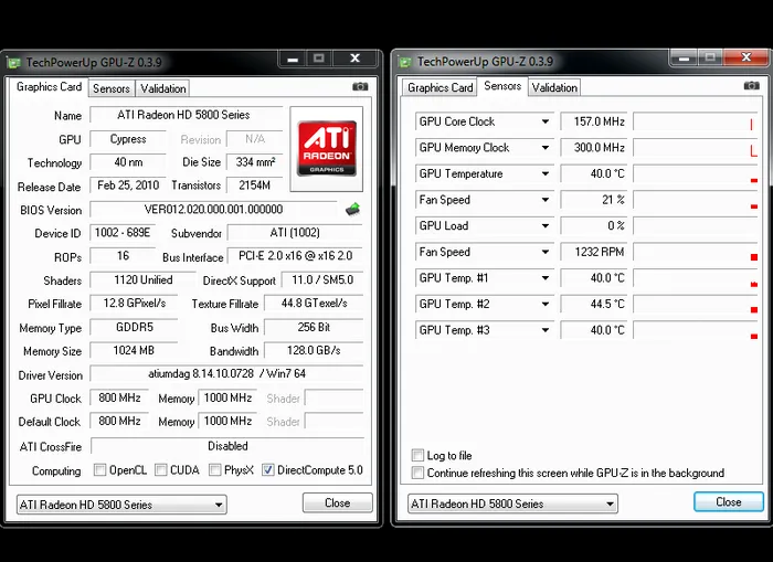 ATI 5830 GPU-Z info