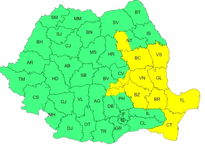 Rupere de nori în România. Harta județelor în pericol, cod galben de ploi torențiale