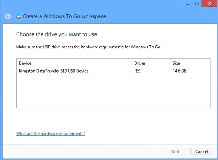Windows to Go workapace