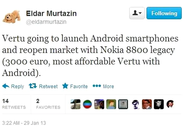vertu lansare android