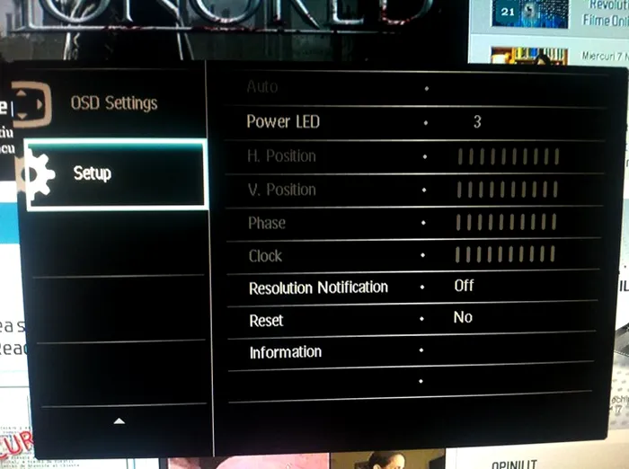 Setari meniu Philips LED Brilliance 248C 
